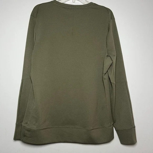 Lululemon Mens Shift Stitch Crewneck Waffle Knit Pullover‎ Green Activewear - Picture 2 of 5